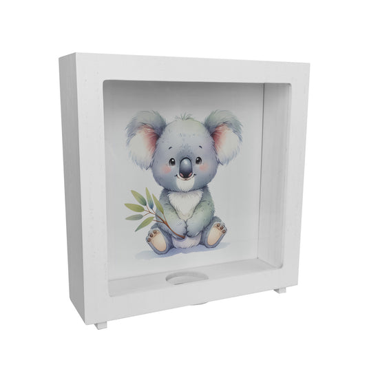 Sitzender Koala Rahmen Spardose aus Holz