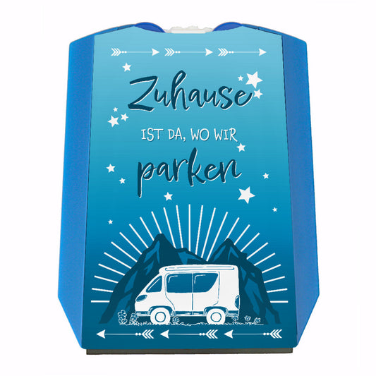 Zuhause ist da, wo wir parken Camper Parkscheibe mit 2 Einkaufswagenchips