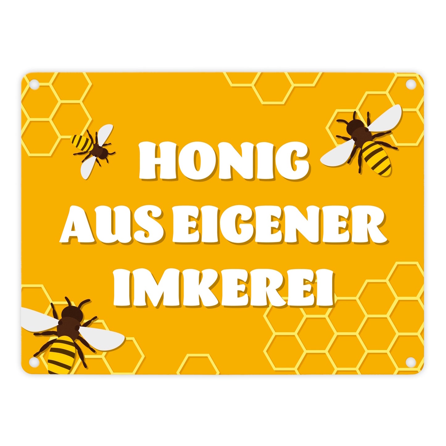 Imkerei Bienen Metallschild in 15x20 cm mit Spruch Honig aus eigener Imkerei