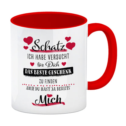 Bestes Geschenk für Schatz zum Valentinstag Kaffeebecher Rot