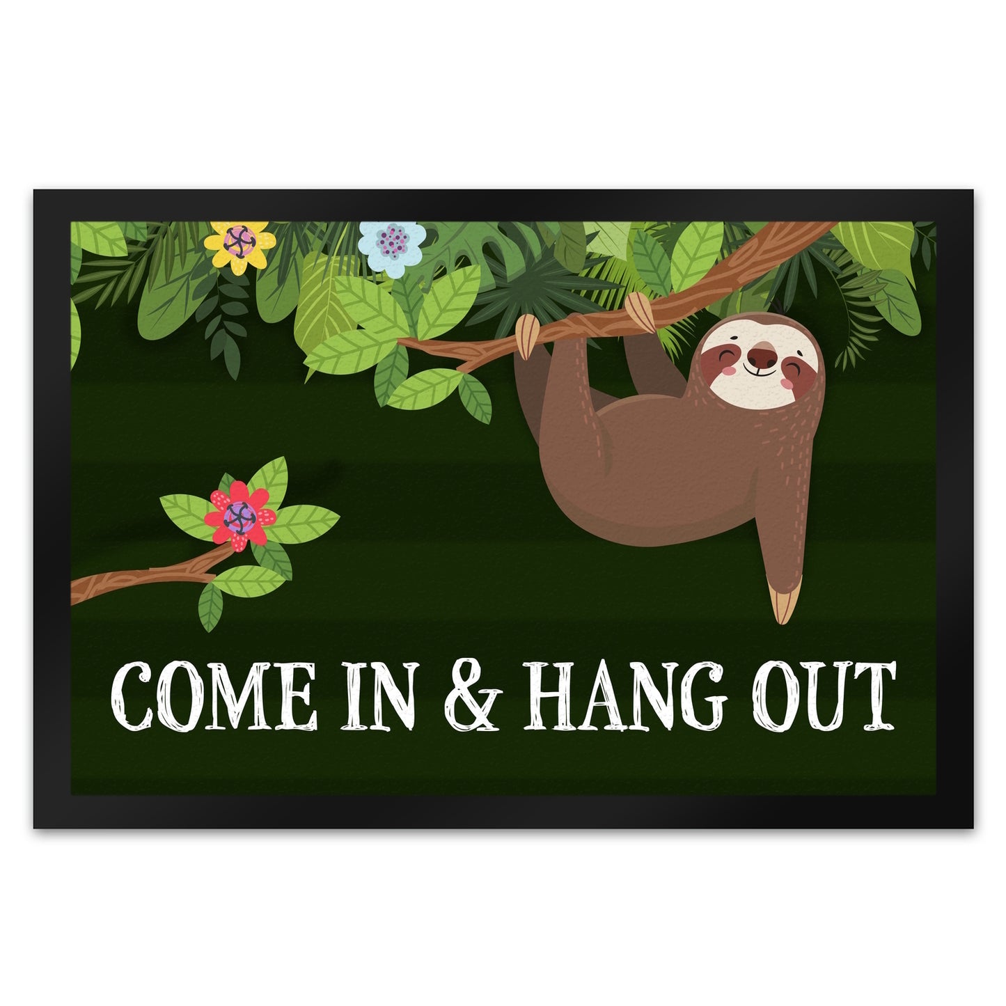 Come in & hang out Fußmatte XL mit Faultier Motiv