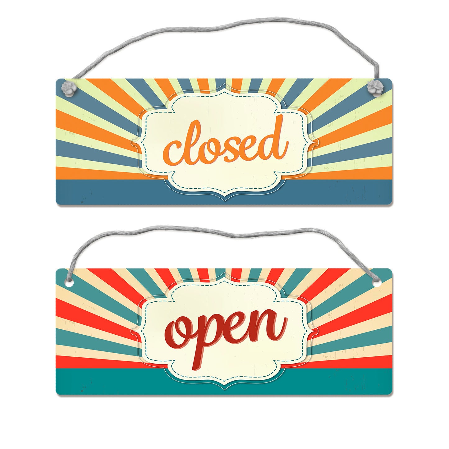 open oder closed Wendeschild mit Kordel