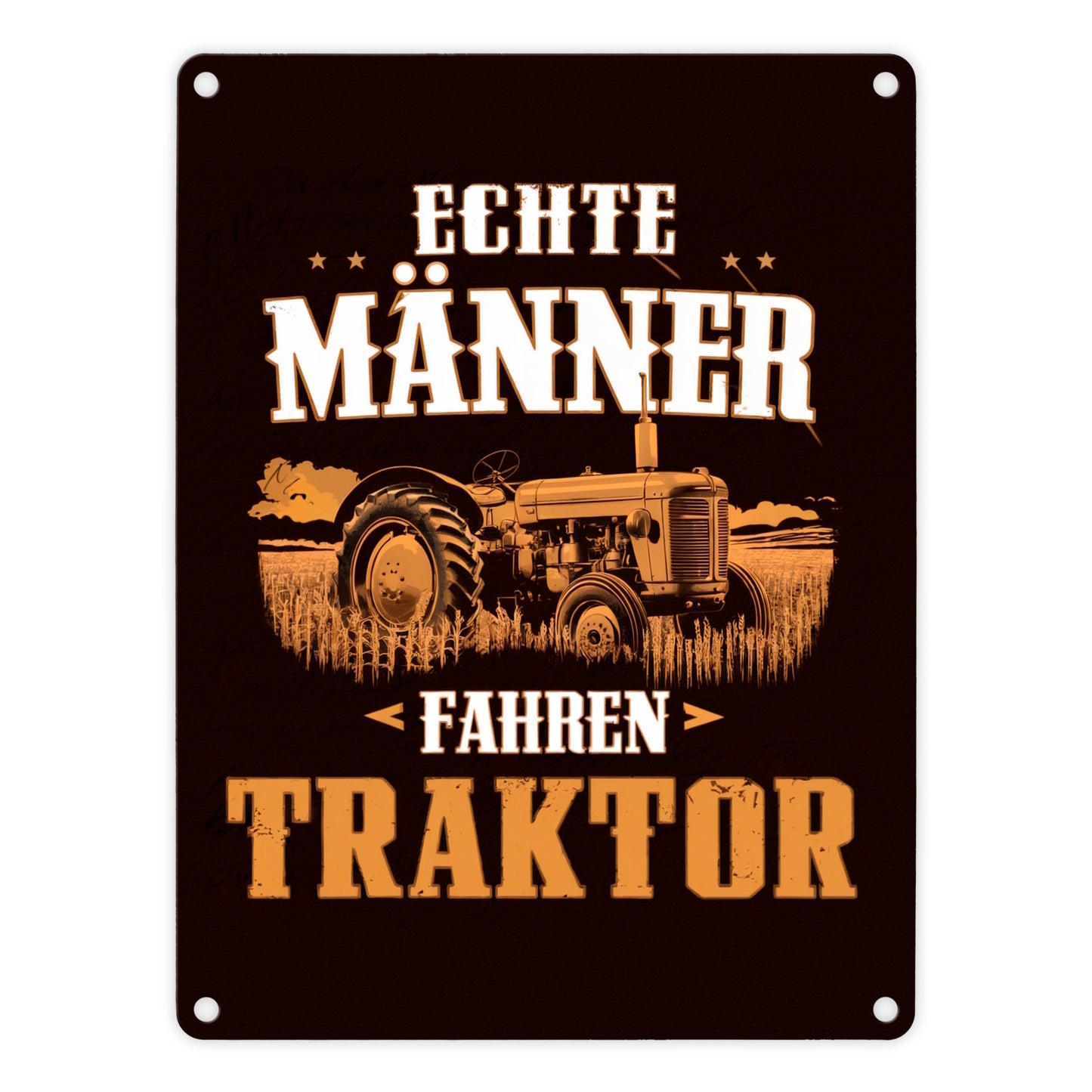 Echte Männer fahren Traktor Metallschild in 15x20 cm