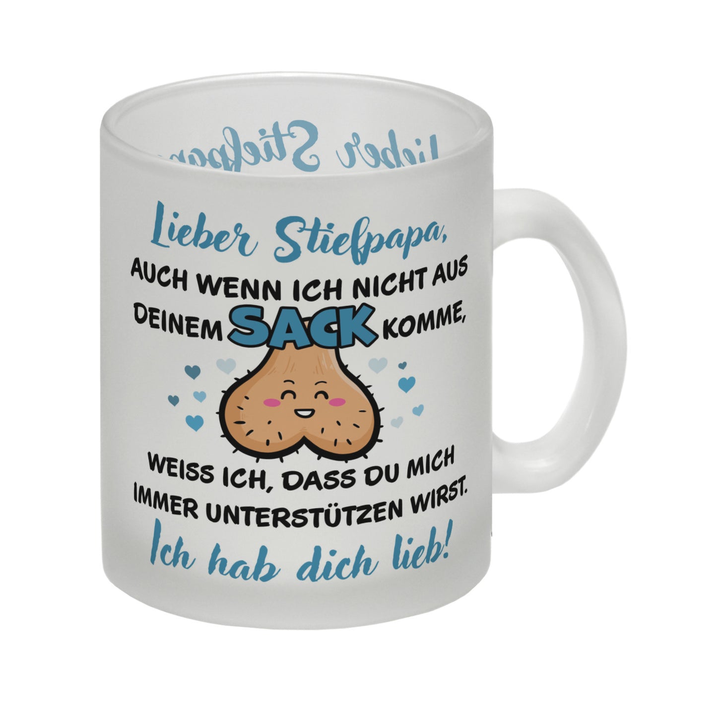 Stiefpapa, ich hab dich lieb Glas Tasse mit Spruch