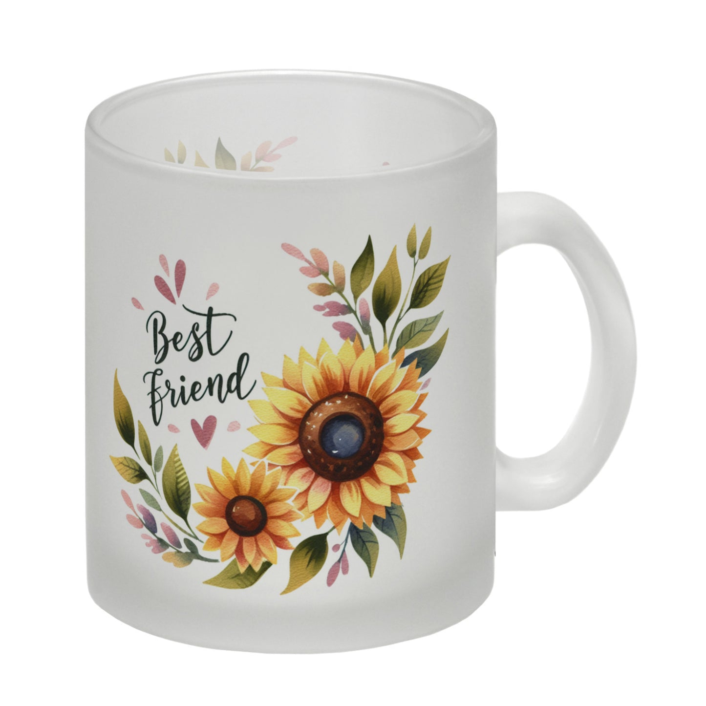 Beste Freundin Sonnenblume Glas Tasse mit Spruch Best friend