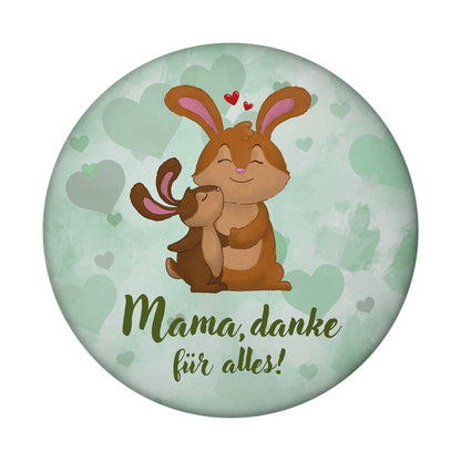 Mama, danke für alles Magnet rund rund mit niedlichem Hase