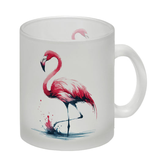 Rosa Flamingo Glas Tasse