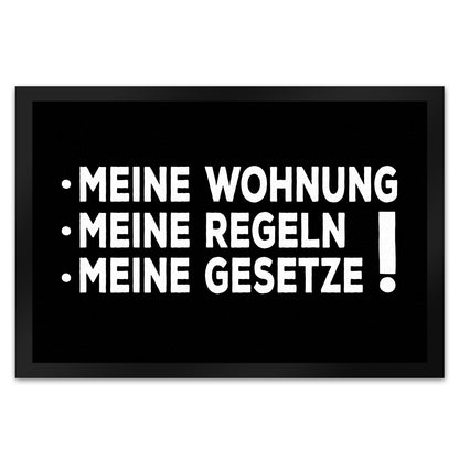 Meine Wohnung, meine Regeln, meine Gesetze Fußmatte XL mit Motiv