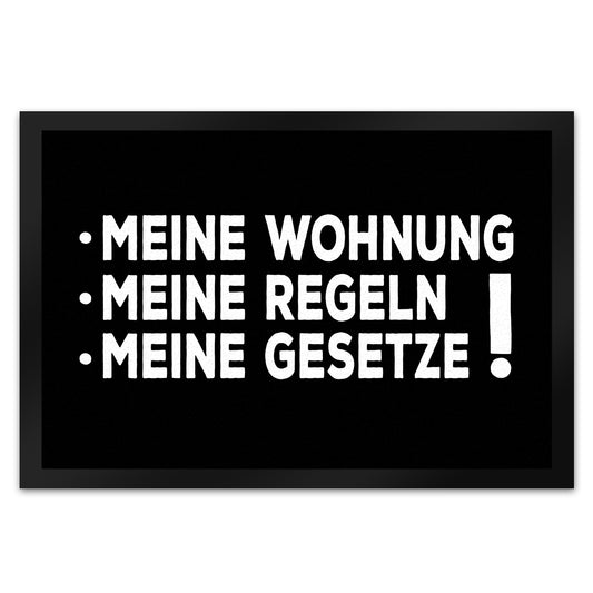 Meine Wohnung, meine Regeln, meine Gesetze Fußmatte XL mit Motiv