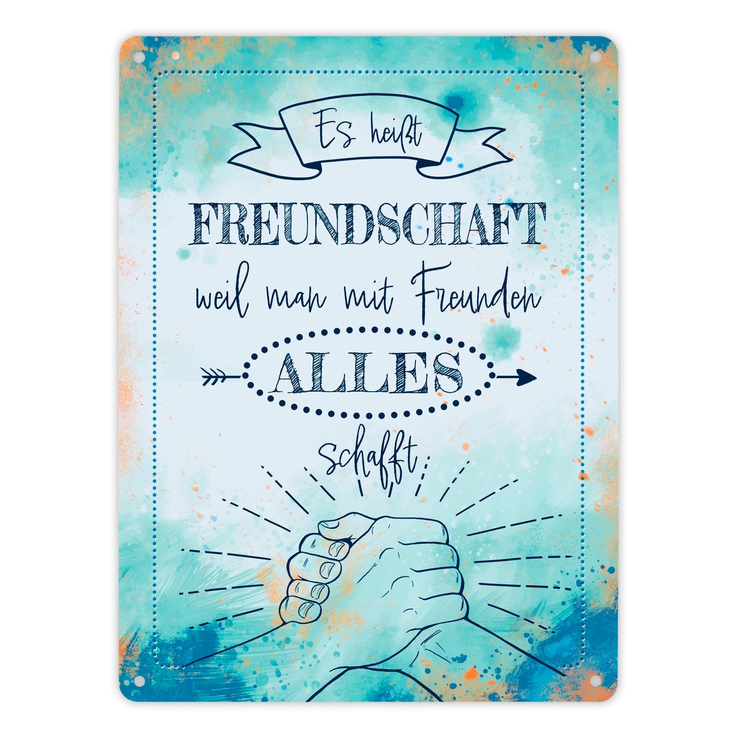 Freundschaft Metallschild XL in 21x28 cm mit tollem Spruch