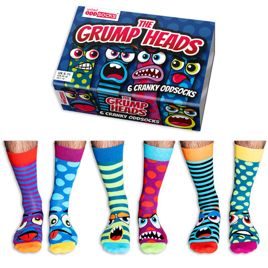 Grump Heads Gesichter Oddsocks Socken in 39-46 im 6er Set