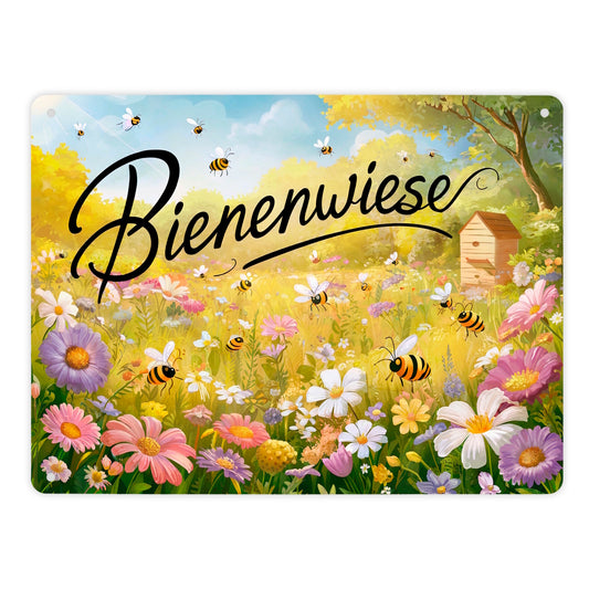 Bienenwiese Metallschild XL in 21x28 cm