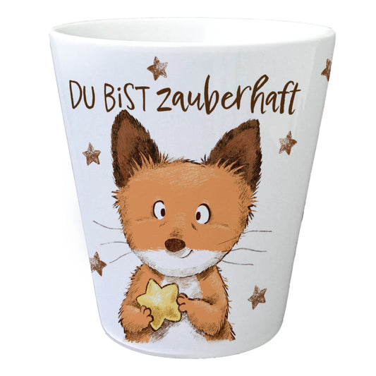 Fuchs Blumentopf mit Spruch Du bist zauberhaft