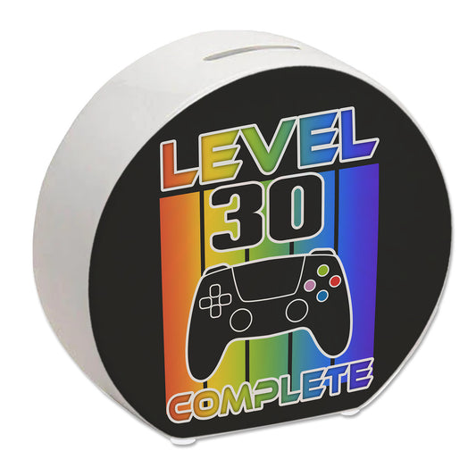 30. Geburtstag Gamer Spardose mit Spruch Level 30 complete