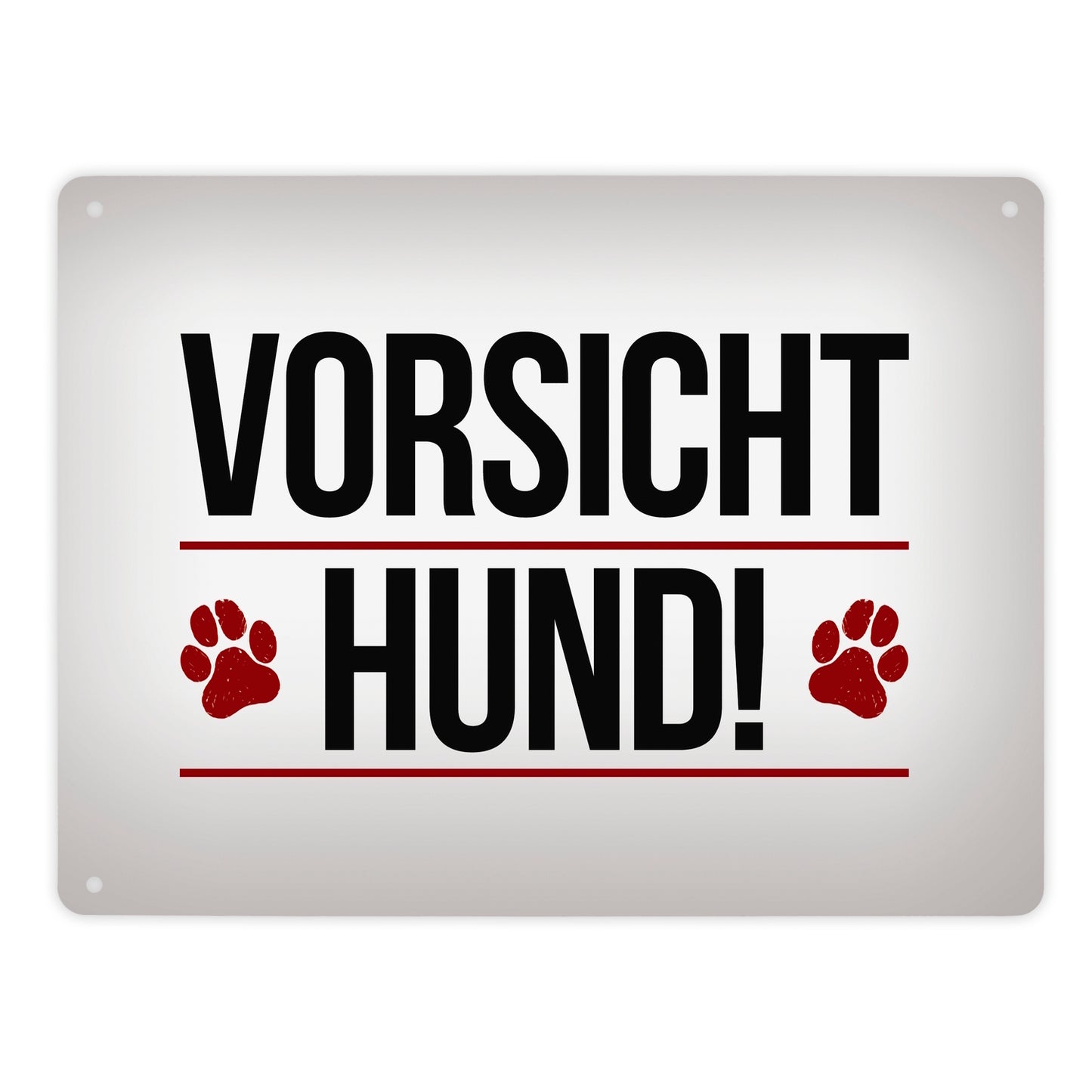 Metallschild XL mit Spruch: Vorsicht Hund!