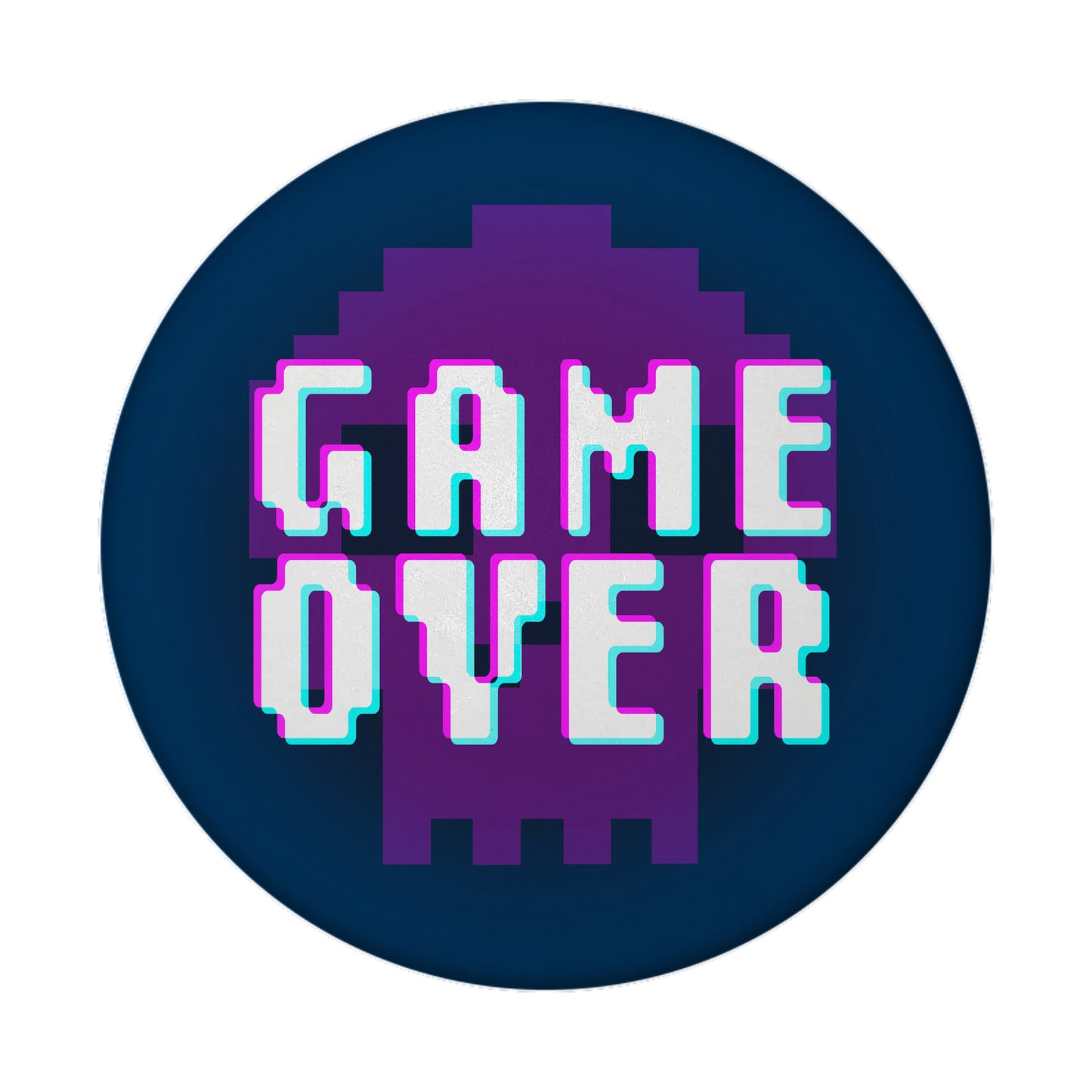 Game Over Totenkopf Magnet rund für Zocker