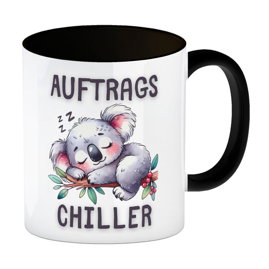 Koala Auftragschiller Kaffeebecher in schwarz