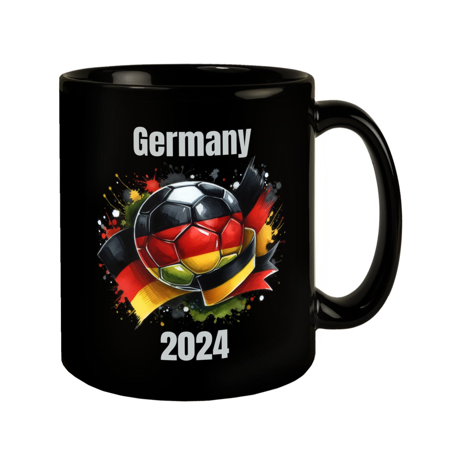 Fußball Deutschland Flagge Tasse in Schwarz