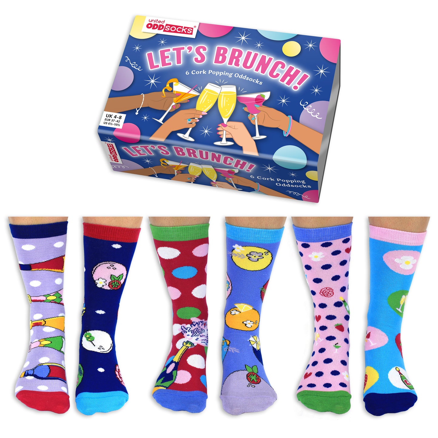 Let's Brunch Oddsocks Socken in 37-42 im 6er Set