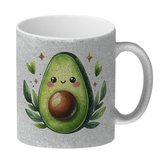 Avocado Glitzer-Kaffeebecher