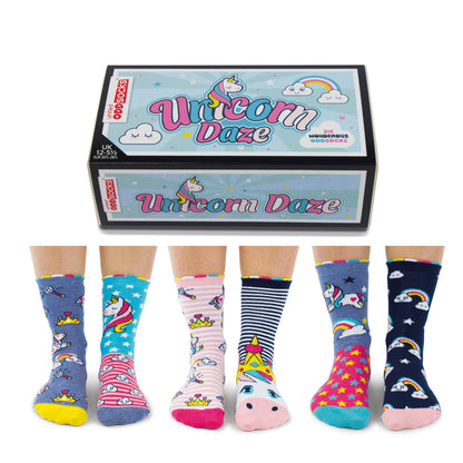 Einhorn und Regenbogen Oddsocks Socken in 30,5-38,5 im 6er Set