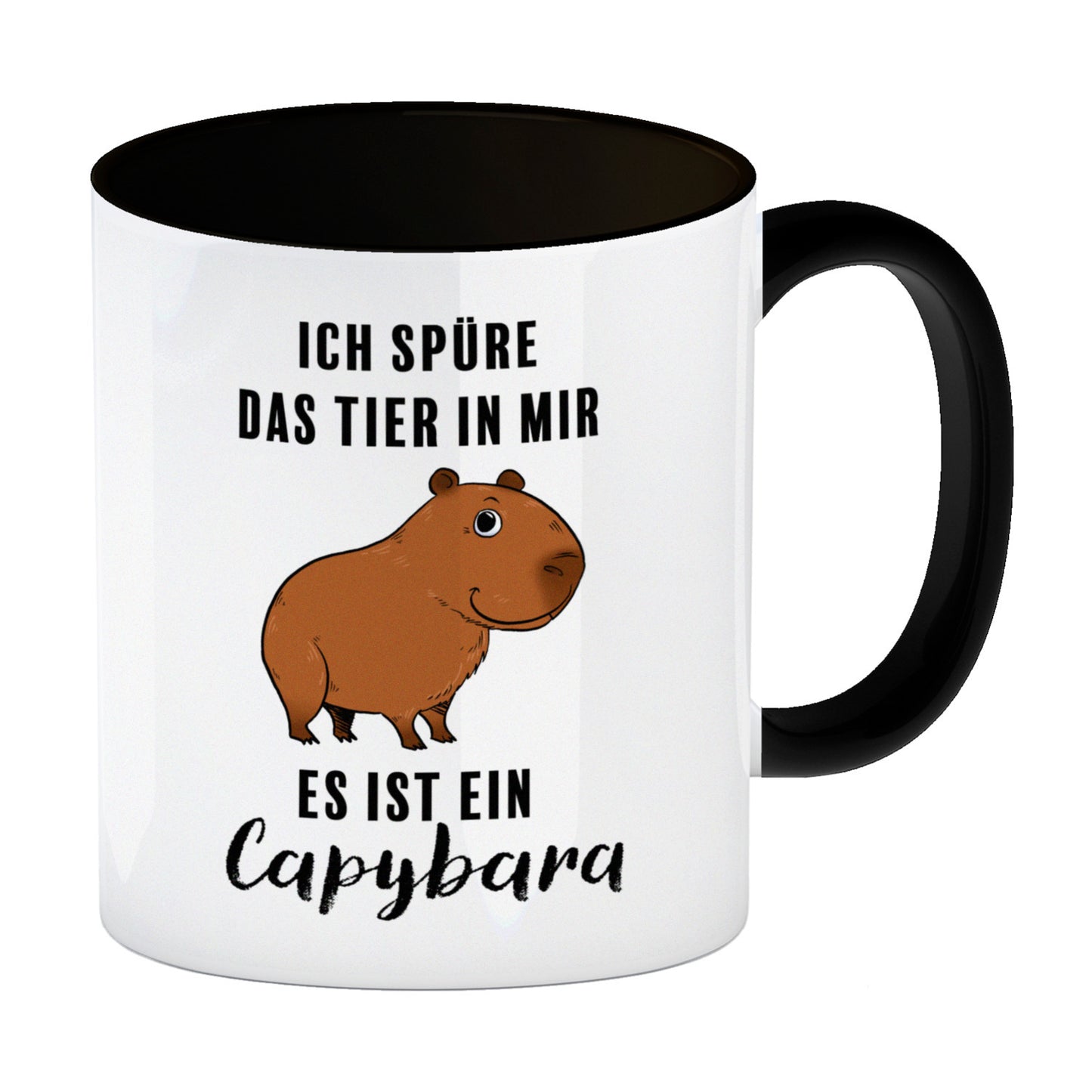 Ich spüre das Tier in mir – es ist ein Capybara Kaffeebecher in schwarz