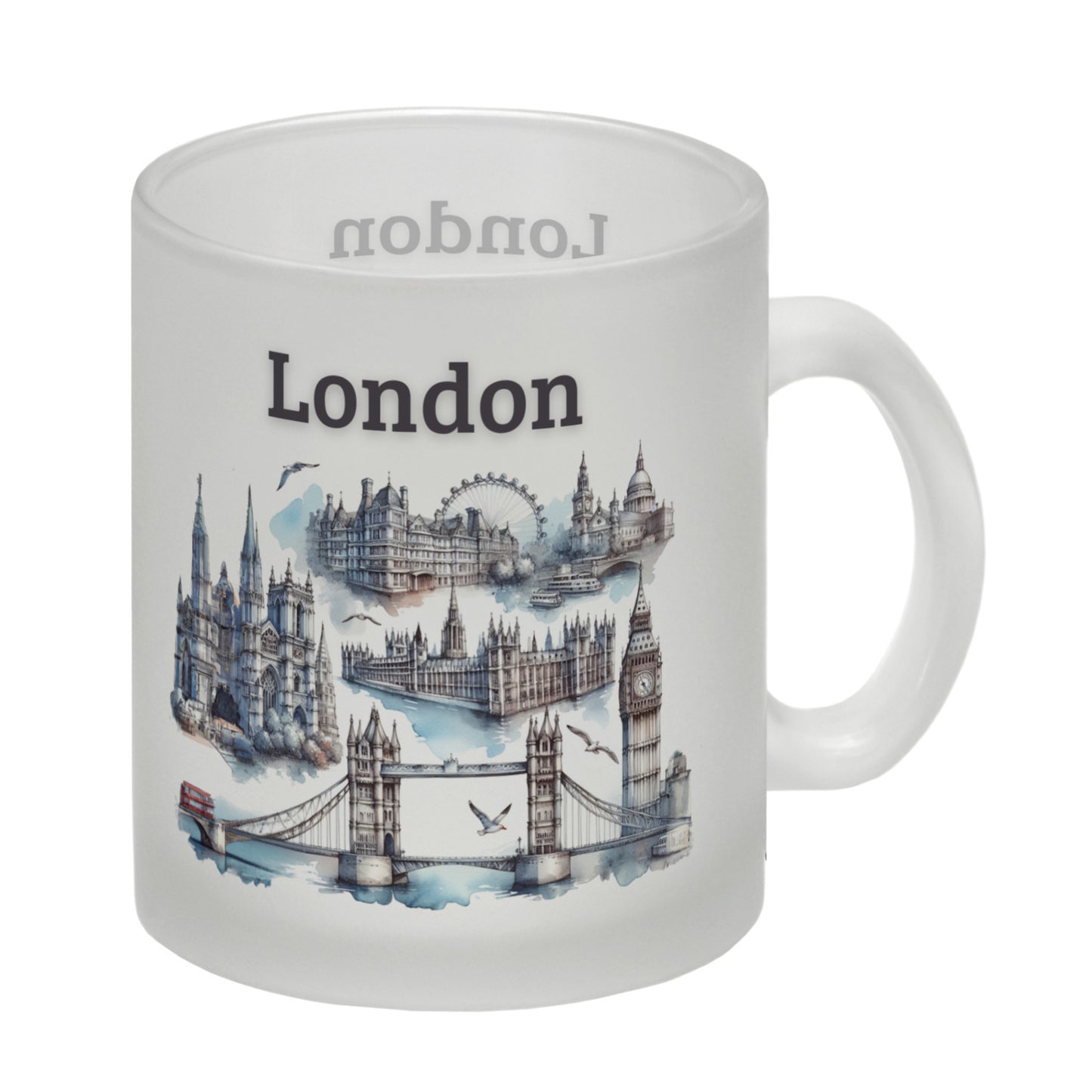 Skyline London Glas Tasse mit Spruch London