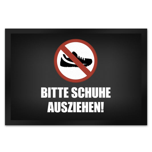 Bitte Schuhe ausziehen Fußmatte XL mit Verbot Motiv