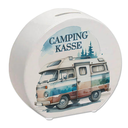 Campingwagen Spardose mit Spruch Campingkasse