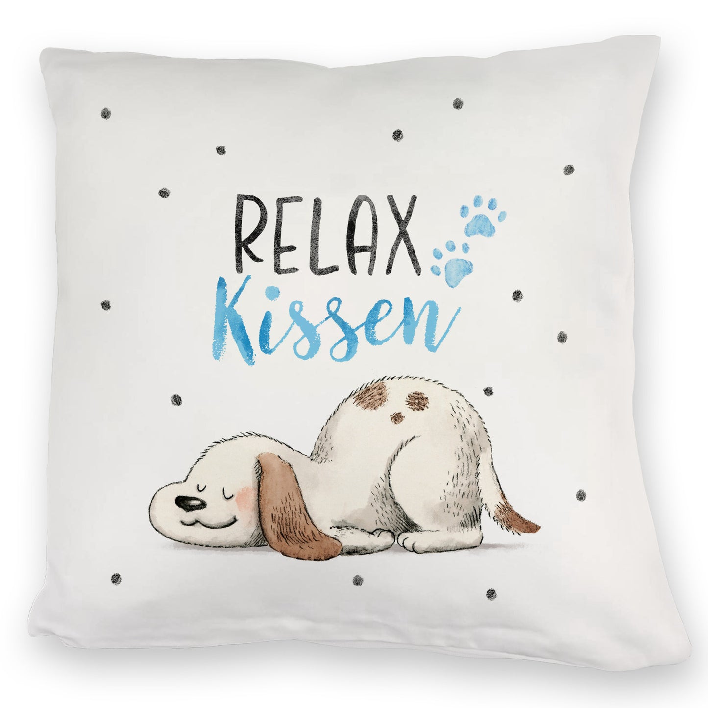 Relaxter Hund Kuschelkissen mit Spruch Relax Kuschelkissen