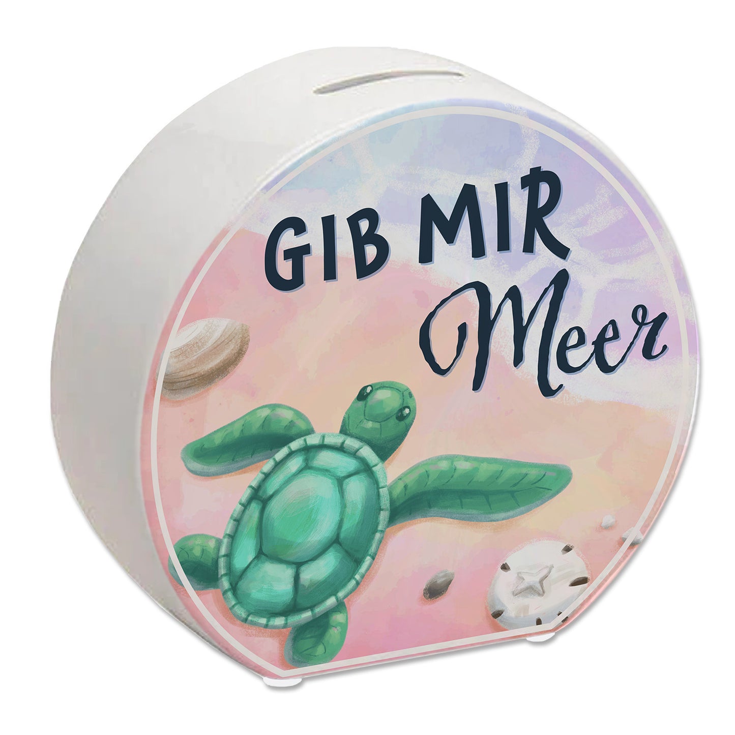 Gib mir Meer Spardose mit Meer- und Schildkröten-Motiv