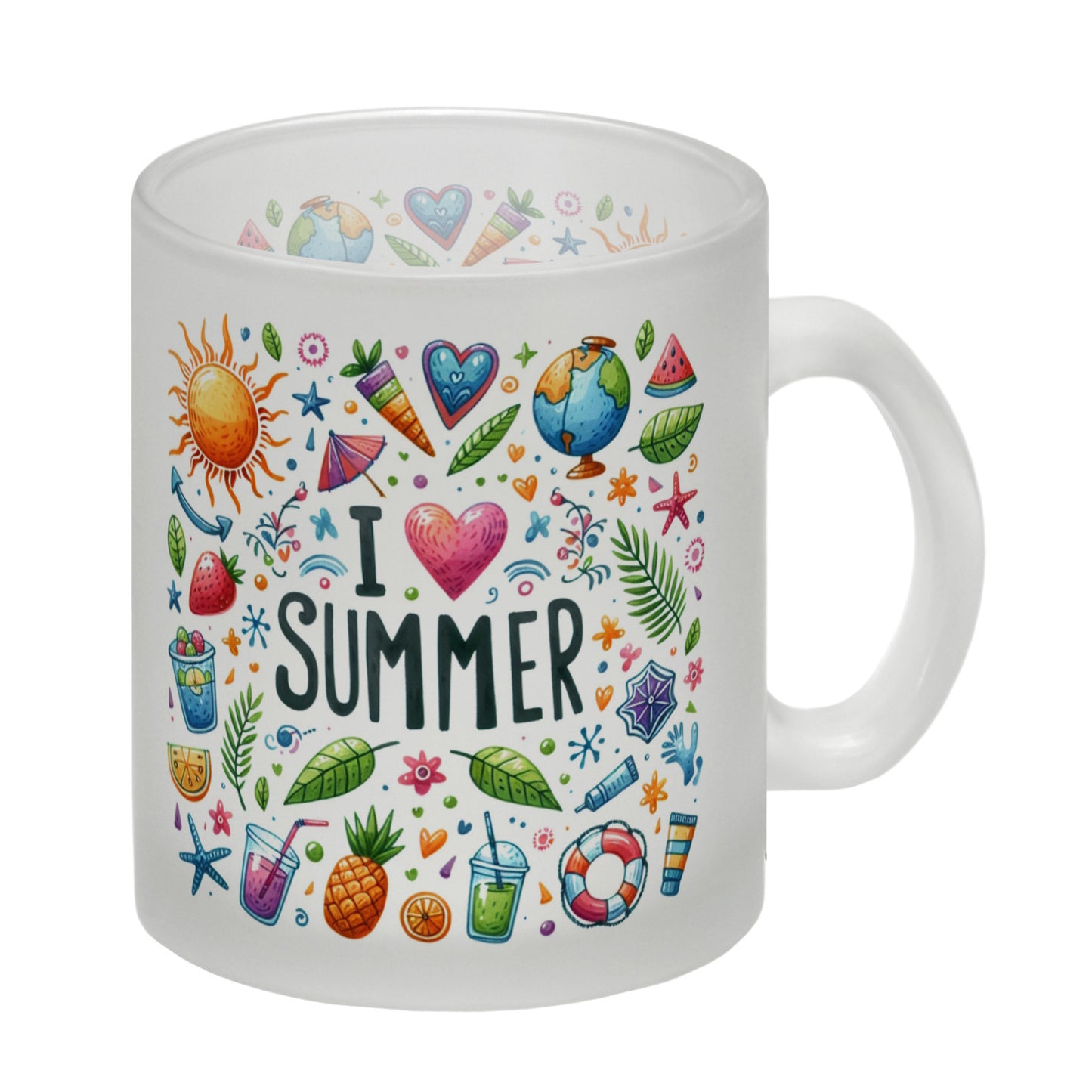 Sommer Glas Tasse mit Spruch I love summer