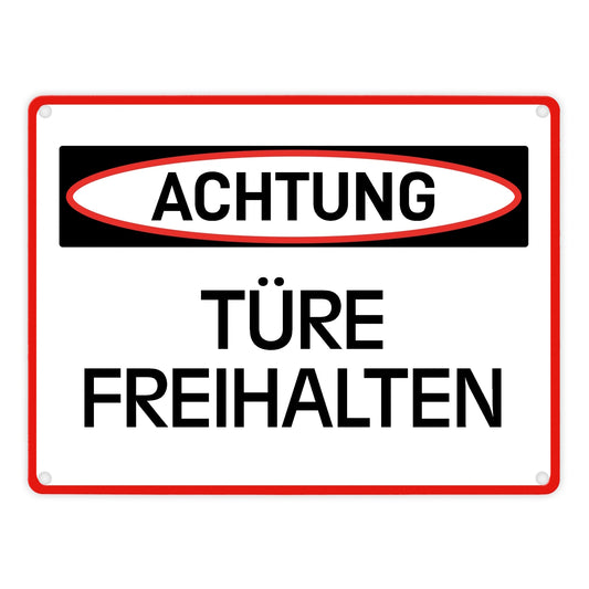 Türe freihalten Warn- und Hinweisschild im modernen Design