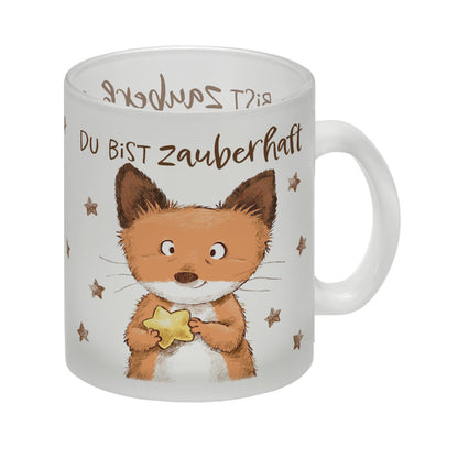 Fuchs Glas Tasse mit Spruch Du bist zauberhaft