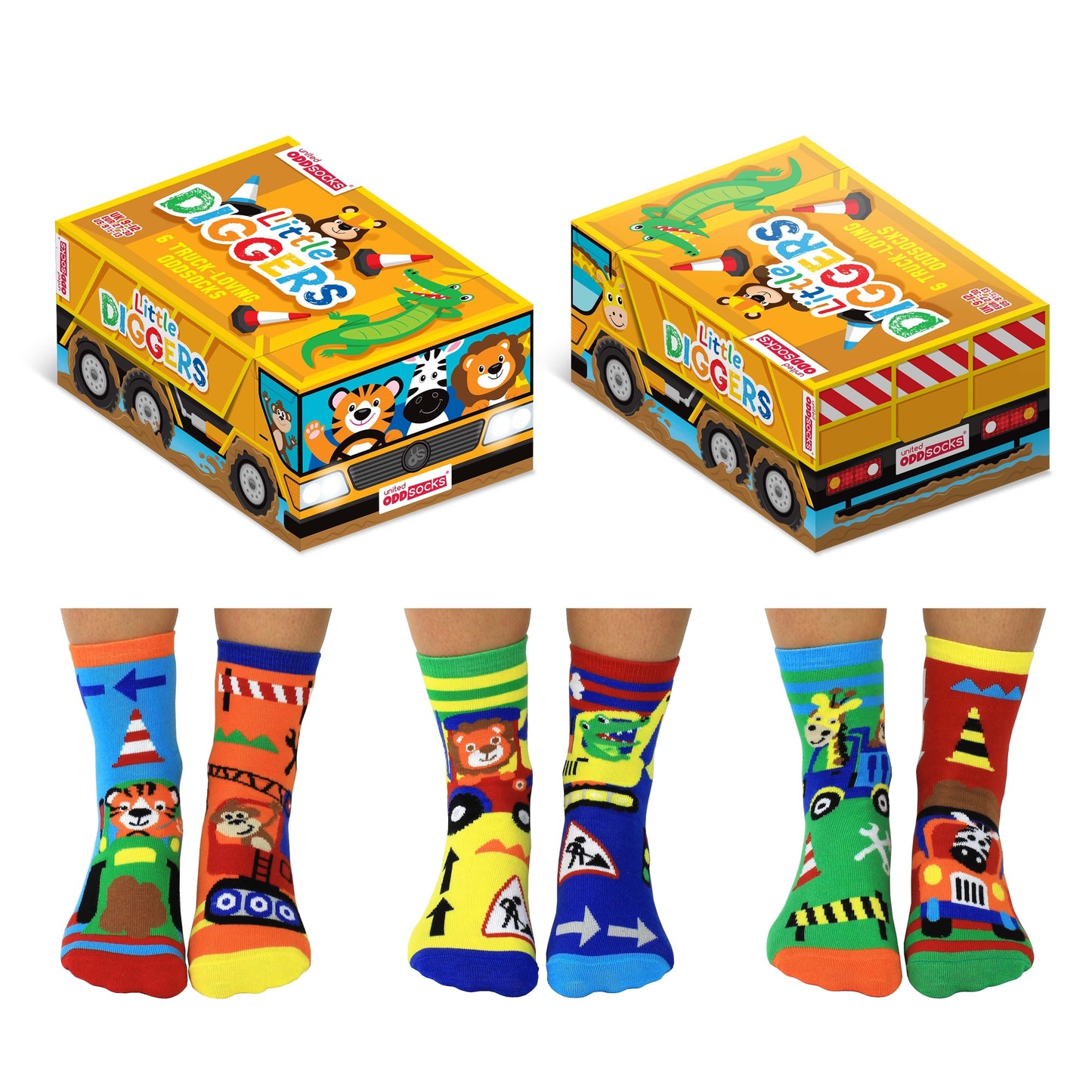 Little Diggers Baustelle Oddsocks Socken in 27-30 im 6er Set