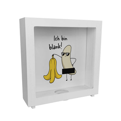 Nackte Banane Rahmen Spardose aus Holz mit Spruch Ich bin blank