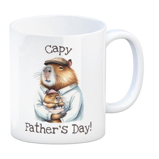 Capybara-Papa Aquarell-Optik Kaffeebecher mit Spruch Capy Father's Day