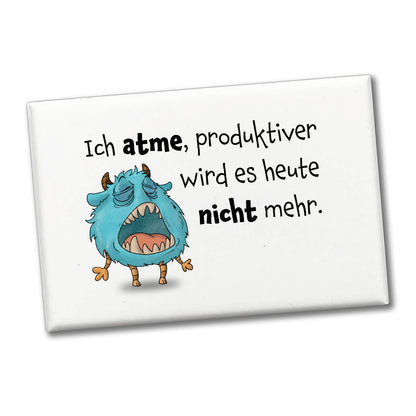 Freches Monster in hellblau Souvenir Souvenir Magnet mit lustigem Spruch