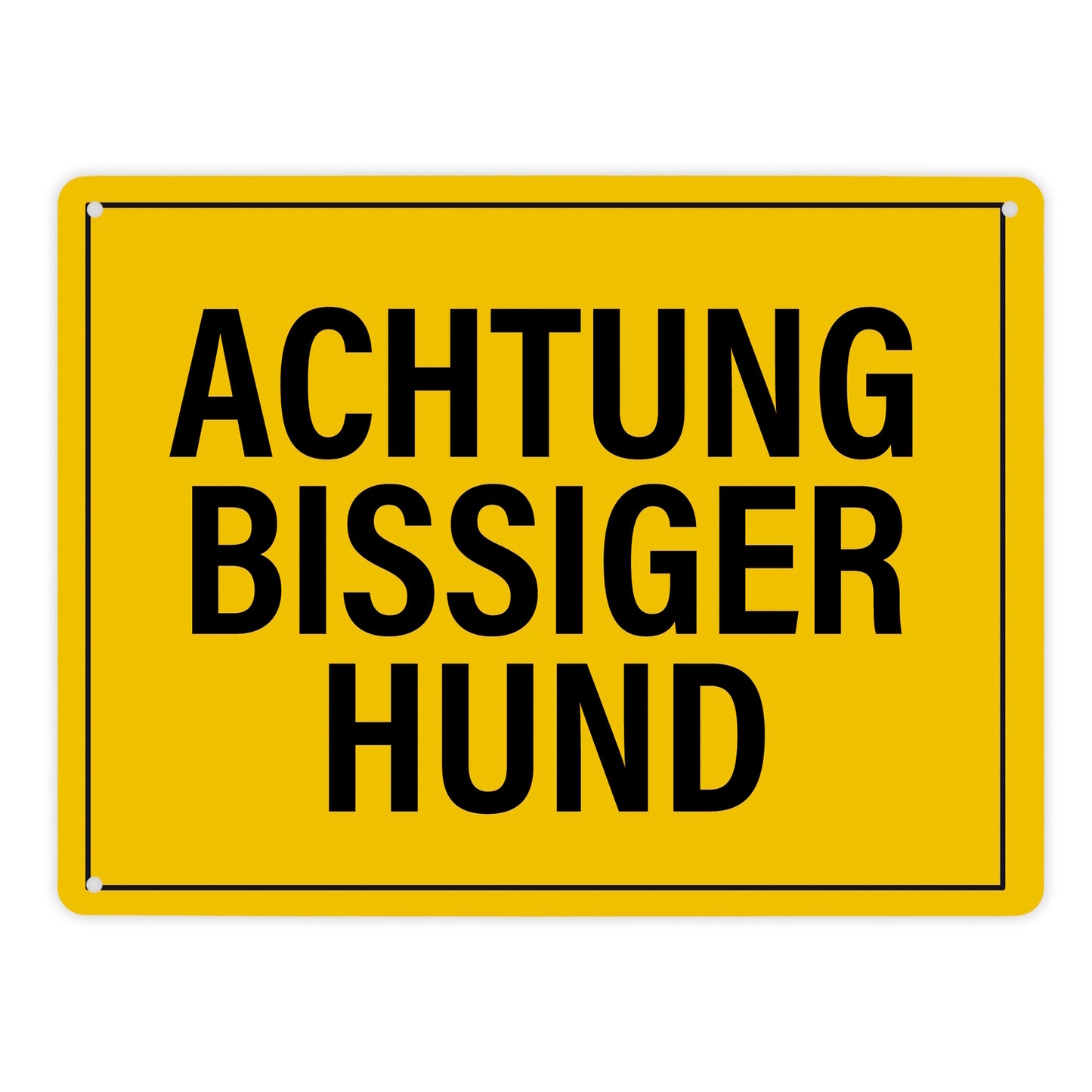 Metallschild XL mit Spruch: Achtung bissiger Hund