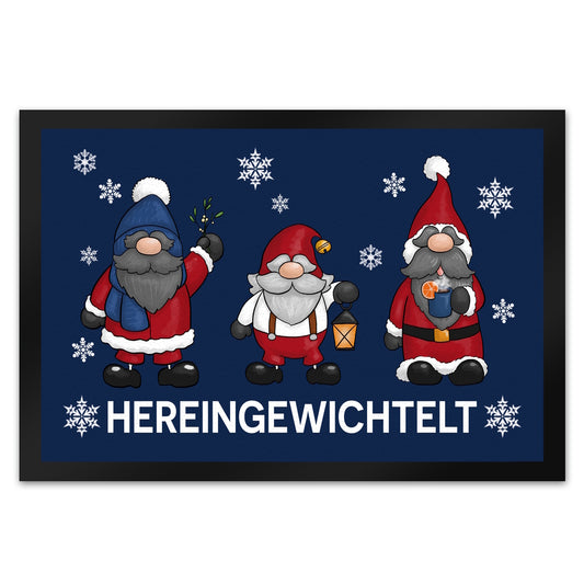 Hereingewichtelt Weihnachtswichtel Fußmatte XL in 40x60 cm in blau