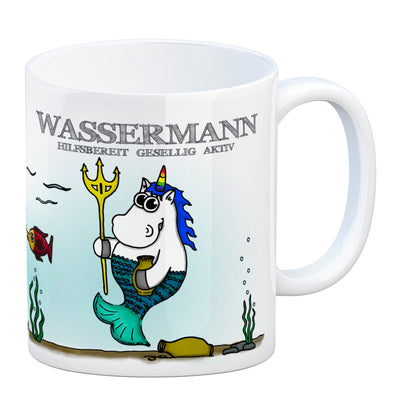 Honeycorns Kaffeebecher mit Sternzeichen Wassermann Motiv