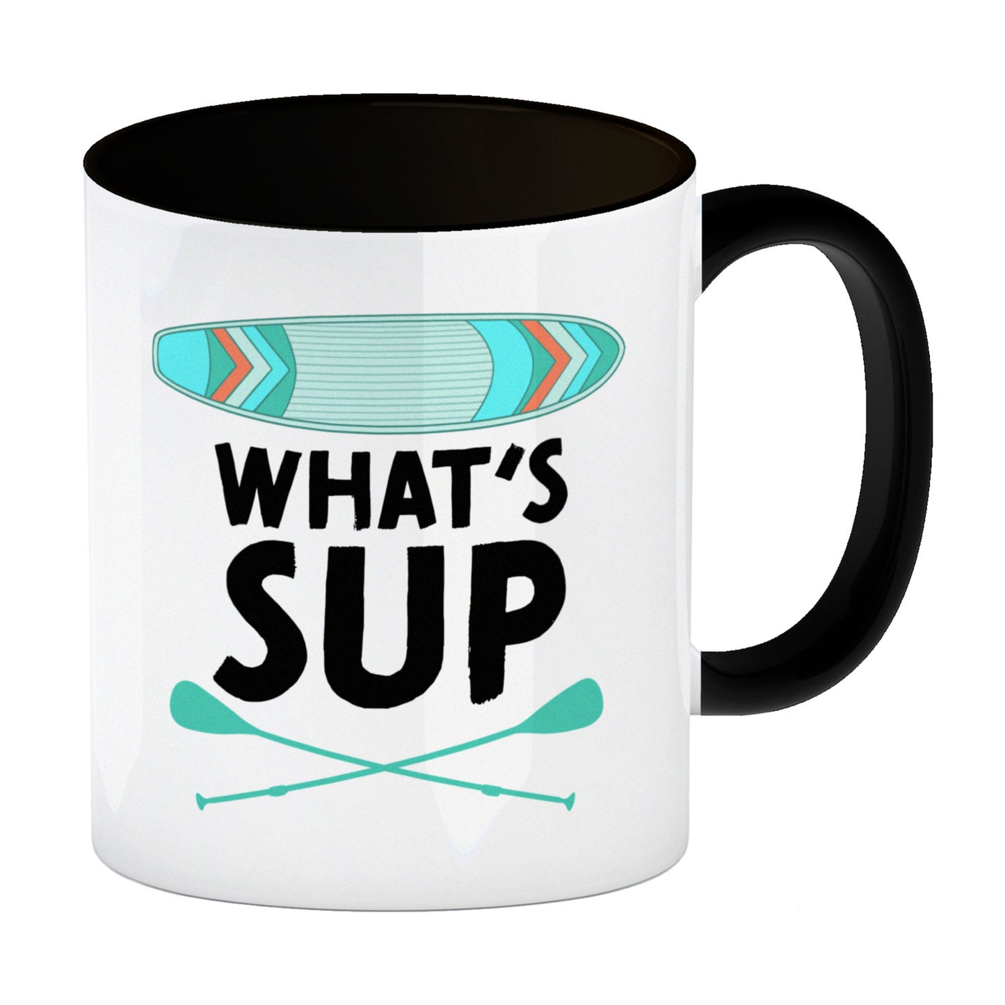 What's sup Kaffeebecher Schwarz für stand up paddler