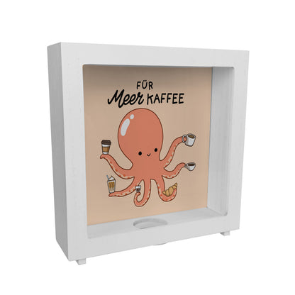 Jelly & Friends Krake Rahmen Spardose aus Holz mit Spruch Für Meer Kaffee