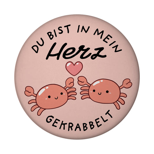 Jelly & Friends Krabben Magnet rund mit Spruch Du bist in mein Herz gekrabbelt