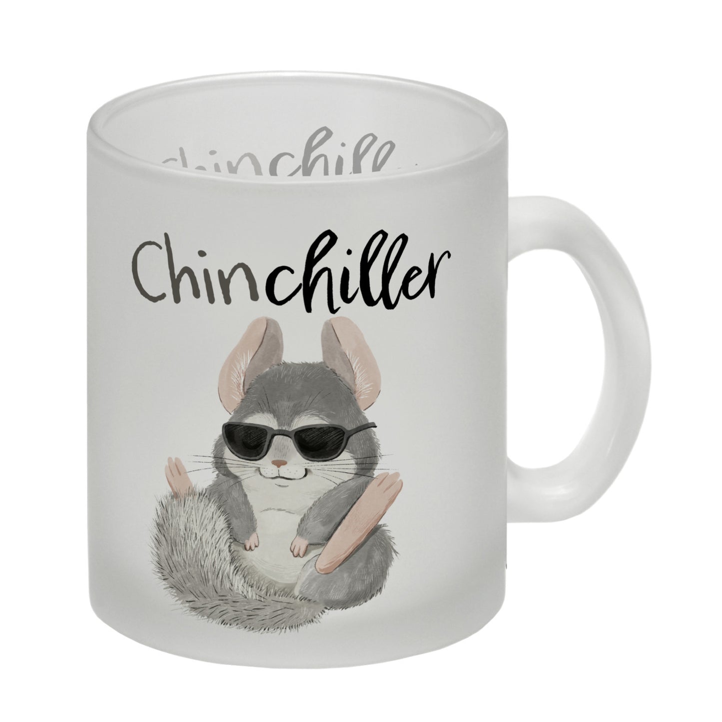 Chinchilla Glas Tasse mit Spruch Chinchiller