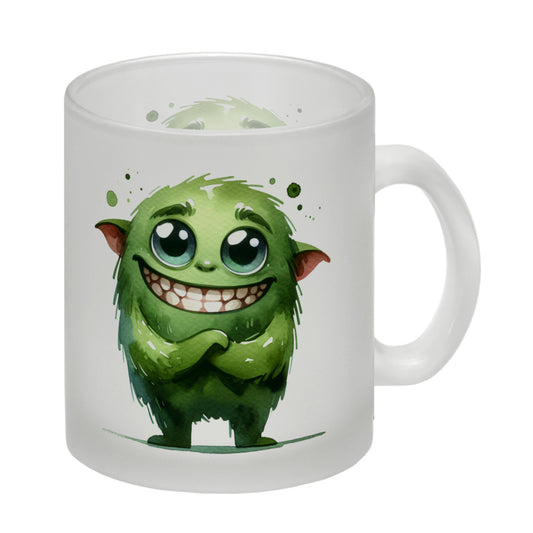 grünes Monster Glas Tasse