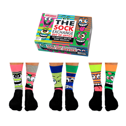 Feierabend Gesichter Oddsocks Socken in 39-46 im 6er Set