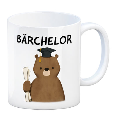 Bär mit Doktorhut Kaffeebecher mit Spruch Bärchelor