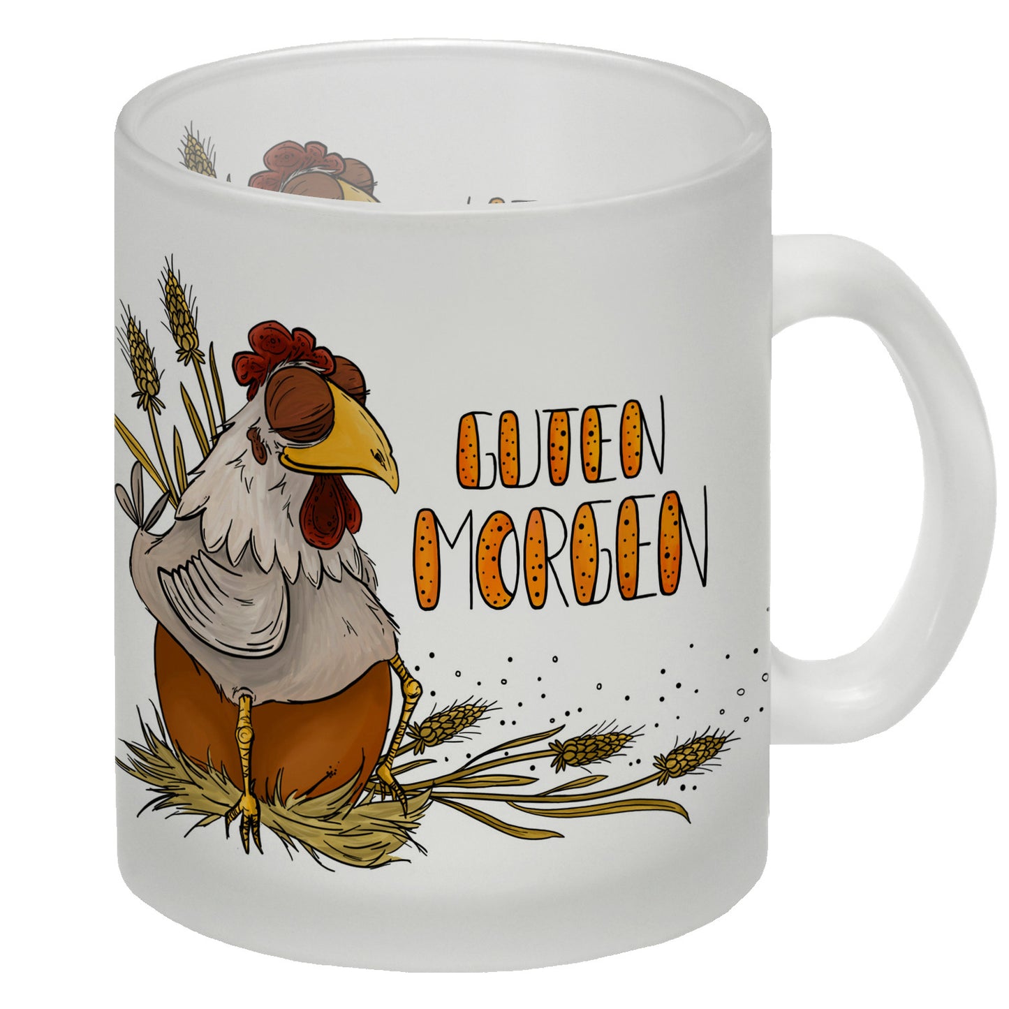 Guten Morgen Glas Tasse mit Huhn Motiv