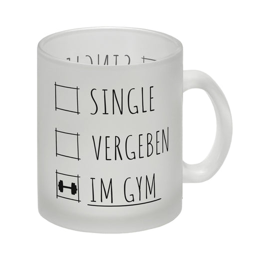 Single, vergeben oder im Gym Fitness Glas Tasse